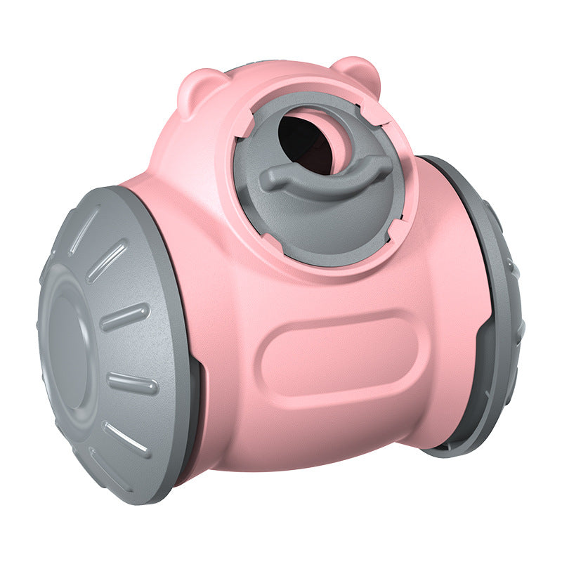 Dog tumbler toy pink and gray interactive slow-feeder chew toy for small and medium dogs on Tampa Home & Garden Store