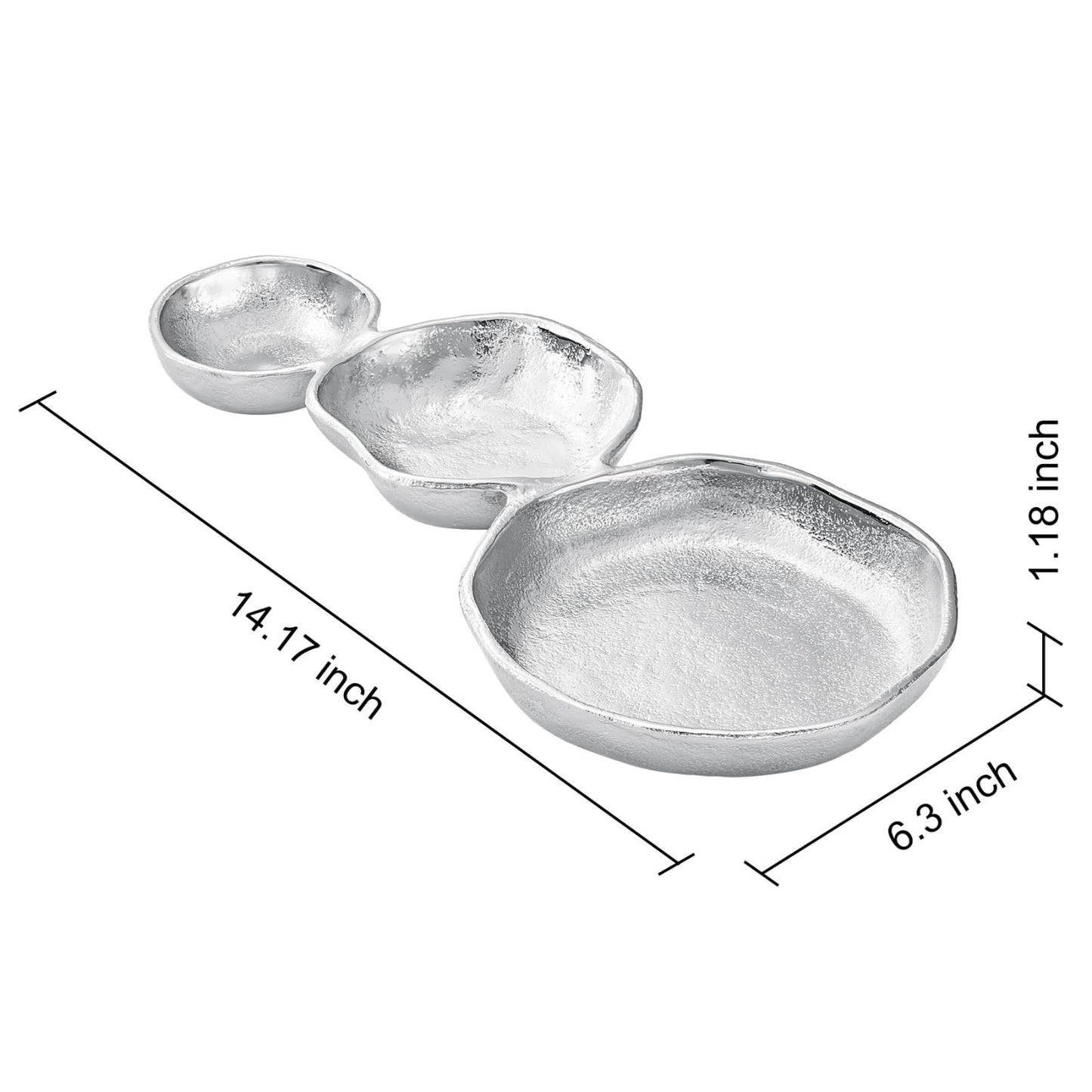 Cluster of Bright Silver Decorative Snack Bowls