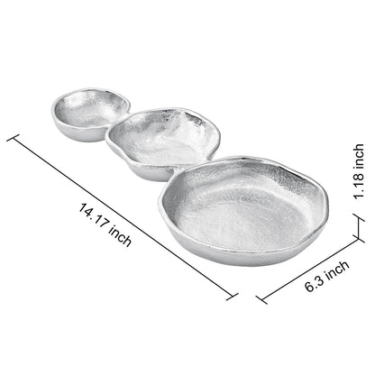 Cluster of Bright Silver Decorative Snack Bowls