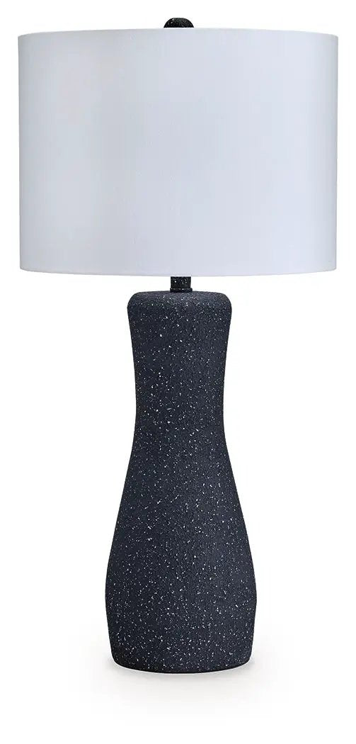 Table lamp Maykins metal black speckled base with white shade by Unique Piece Furniture on Tampa Home & Garden Store
