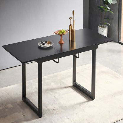 Modern Dining Table with Metal Legs and Firm Top
