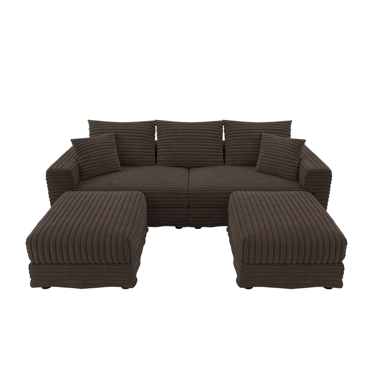 Deep Seat Sofa Bed With Ottoman and Soft Pillows