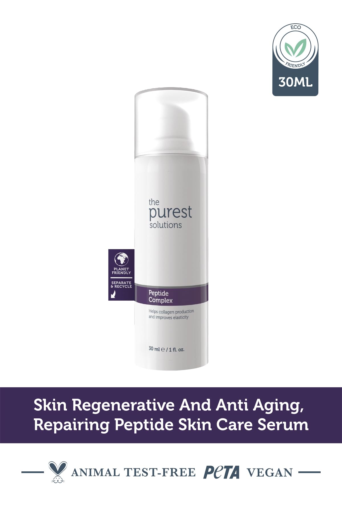 Face serum The Purest Solutions Peptide Complex bottle by Beauty Care Bag, 30 ml on Tampa Home & Garden Store