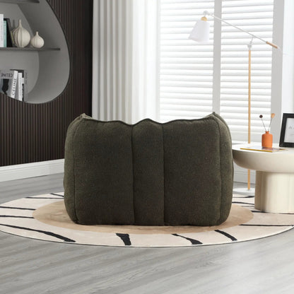Soft bean bag chair with high resilient foam in dark charcoal textured fabric, stationary chair on Tampa Home & Garden Store