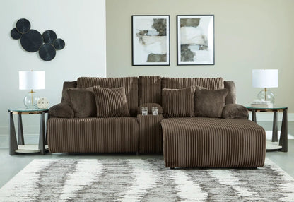Top Tier Corduroy Reclining Sectional with Chaise