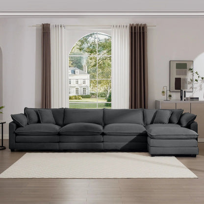 Modular sofa in dark gray with ottoman, deep seating by Unique Piece Furniture on Tampa Home & Garden Store
