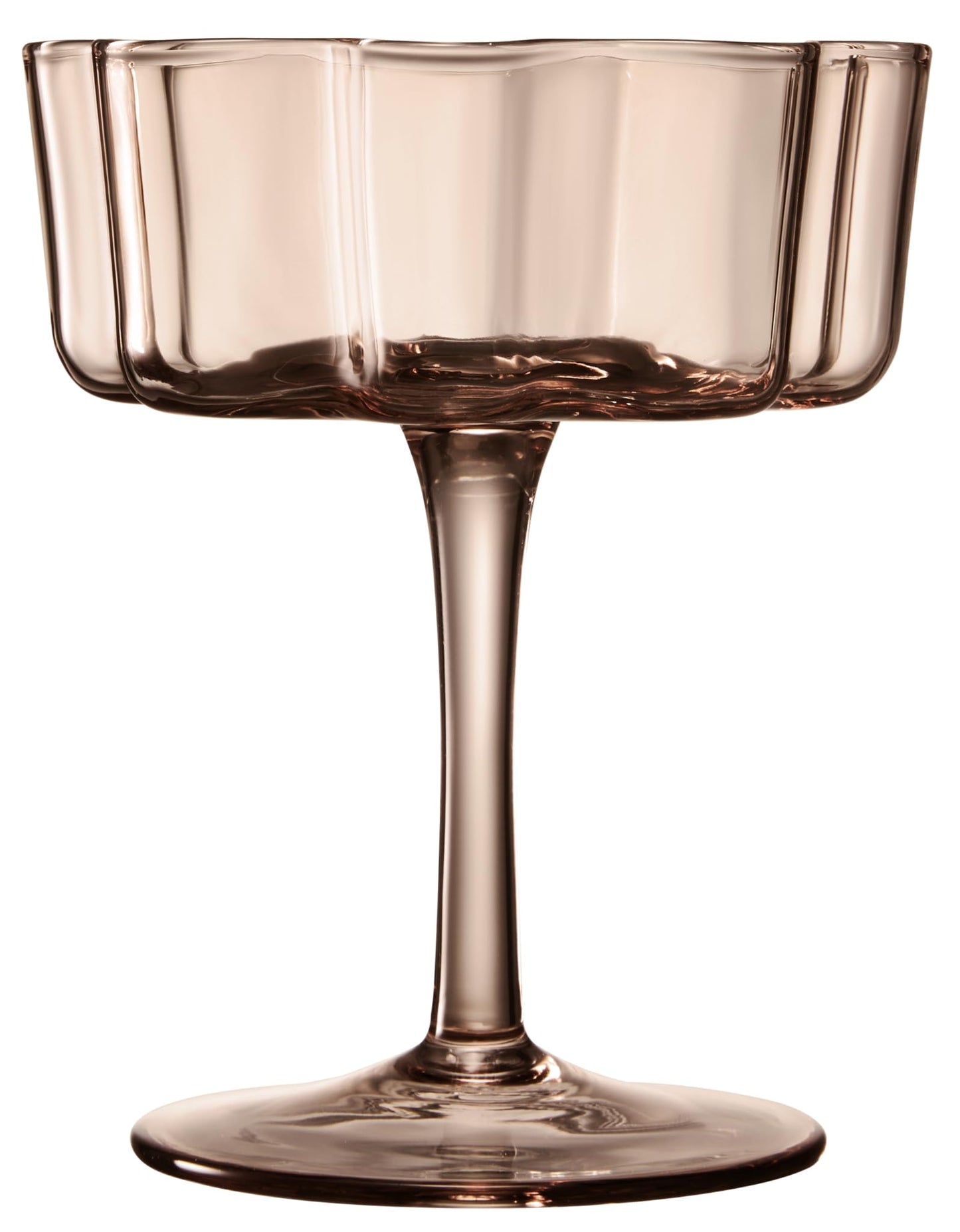 Venus Flower Wave Coupe Glasses Set of 6 Brown