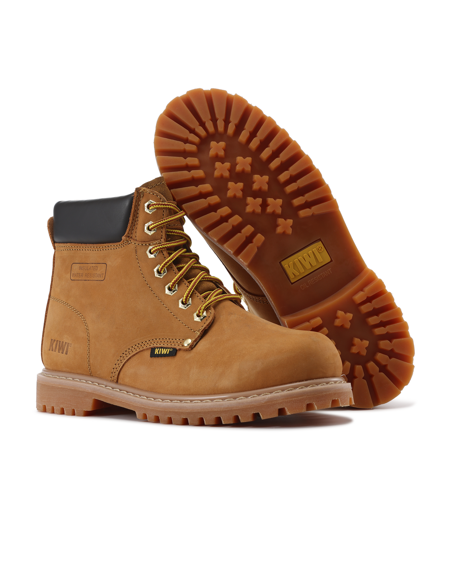 Bottes de travail Kiwi Premium Wheat Nubuck 6" à embout en acier et résistantes à l'eau [R60100]
