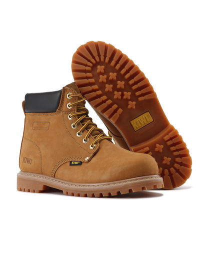 Bottes de travail Kiwi Premium Wheat Nubuck 6" à embout en acier et résistantes à l'eau [R60100]