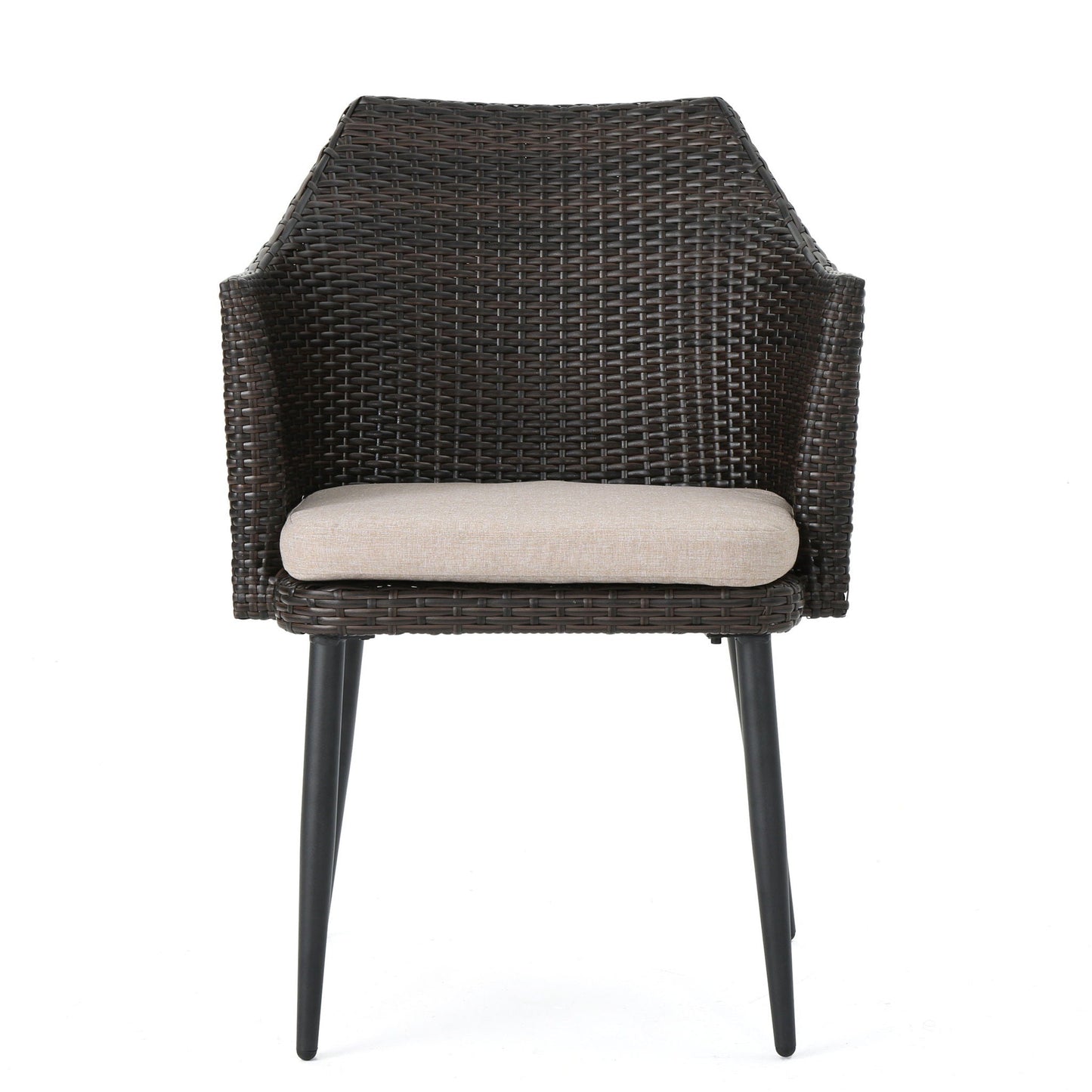 Kenneth Outdoor Rattan Dining Chair Set of 2