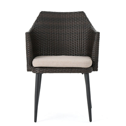 Kenneth Outdoor Rattan Dining Chair Set of 2