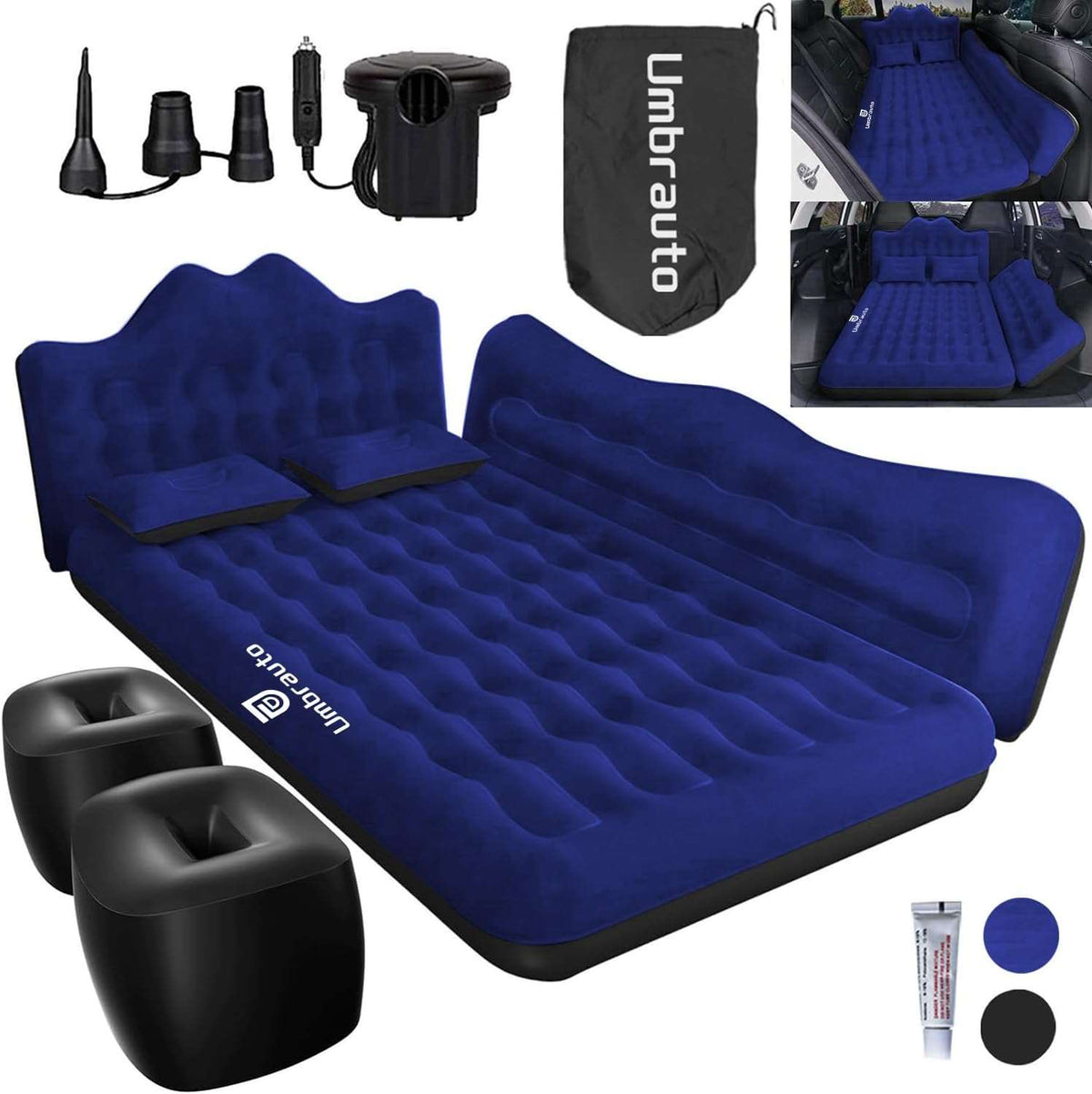 Umbrauto navy backseat air mattress for SUVs with pump and pillows, carry bag on Tampa Home & Garden Store