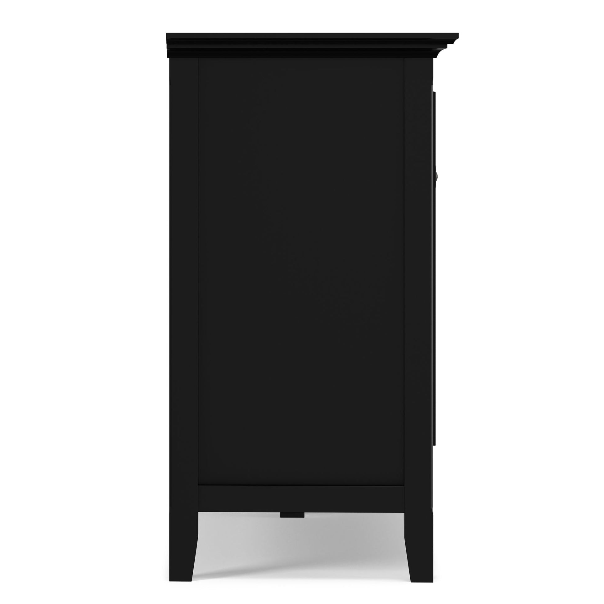 Amherst 4-Door Storage Cabinet black finish with paneled doors and crown molding by HouseOfZazla on Tampa Home & Garden Store