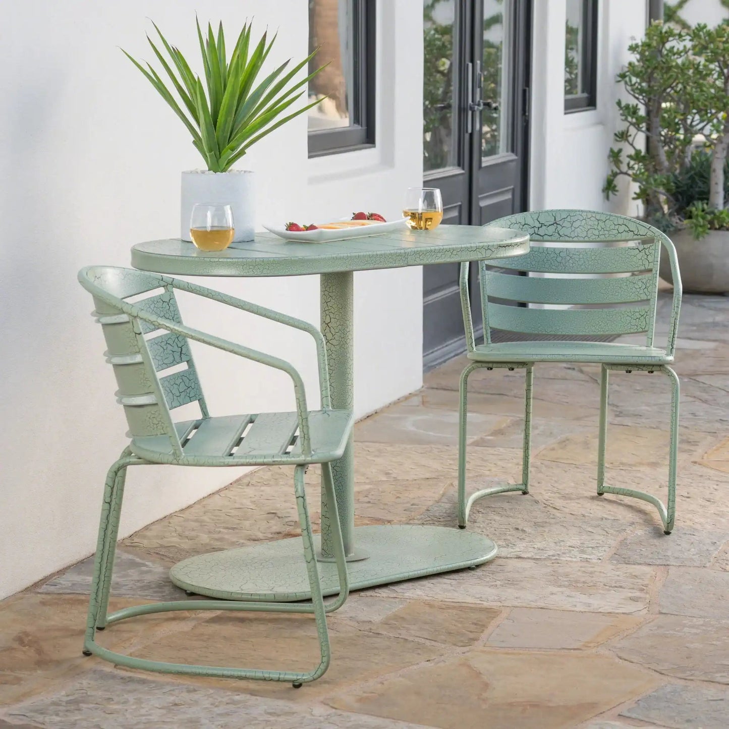3 Piece Elegant Outdoor Bistro Set with Table