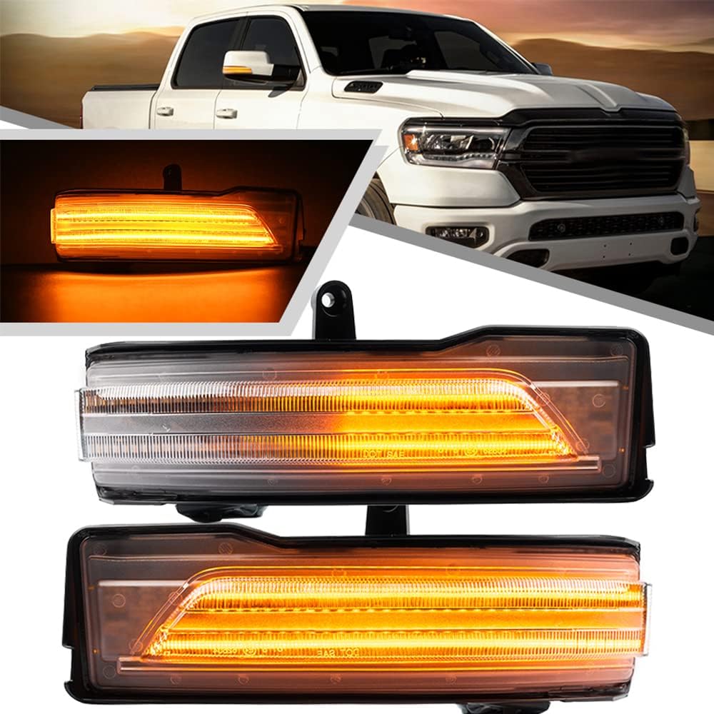 AutoLEDTech.com Ram 1500 & TRX LED mirror lights, clear smoked amber, pair on Tampa Home & Garden Store