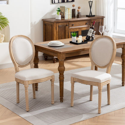 HouseOfZazla 4-chair dining set with beige fabric backs and seats around table on Tampa Home & Garden Store