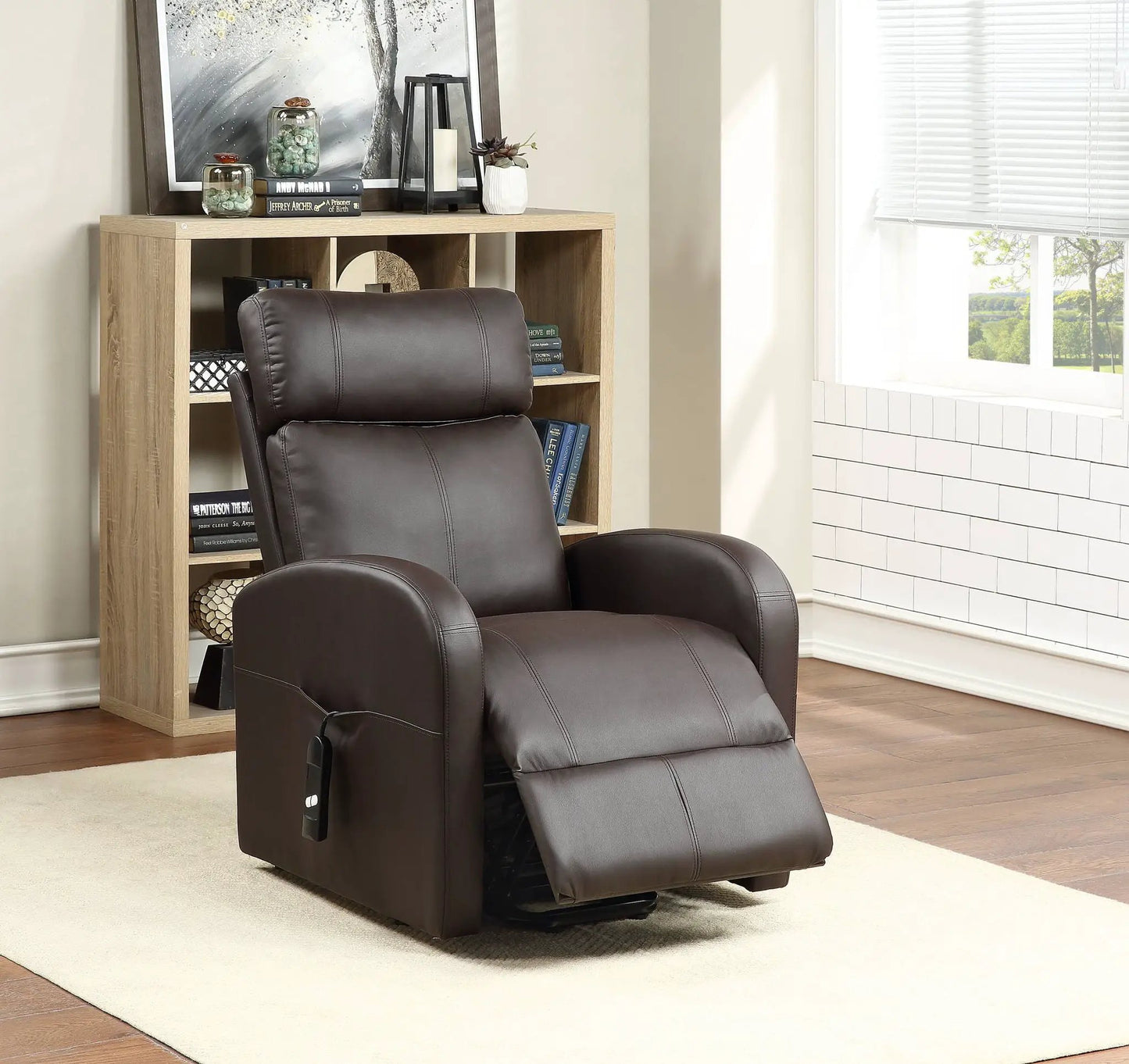 Ricardo power motion recliner with lift in dark brown leather by Unique Piece Furniture on Tampa Home & Garden Store