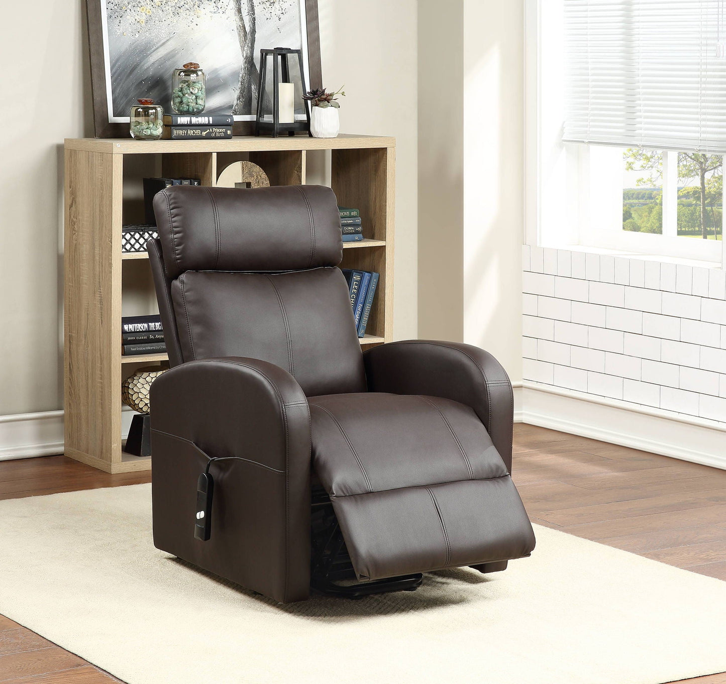 Ricardo Power Motion Recliner With Lift dark brown leather by HouseOfZazla on Tampa Home & Garden Store