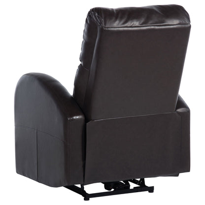Meglia Power Recliner Chair in black leather with metal base on Tampa Home & Garden Store