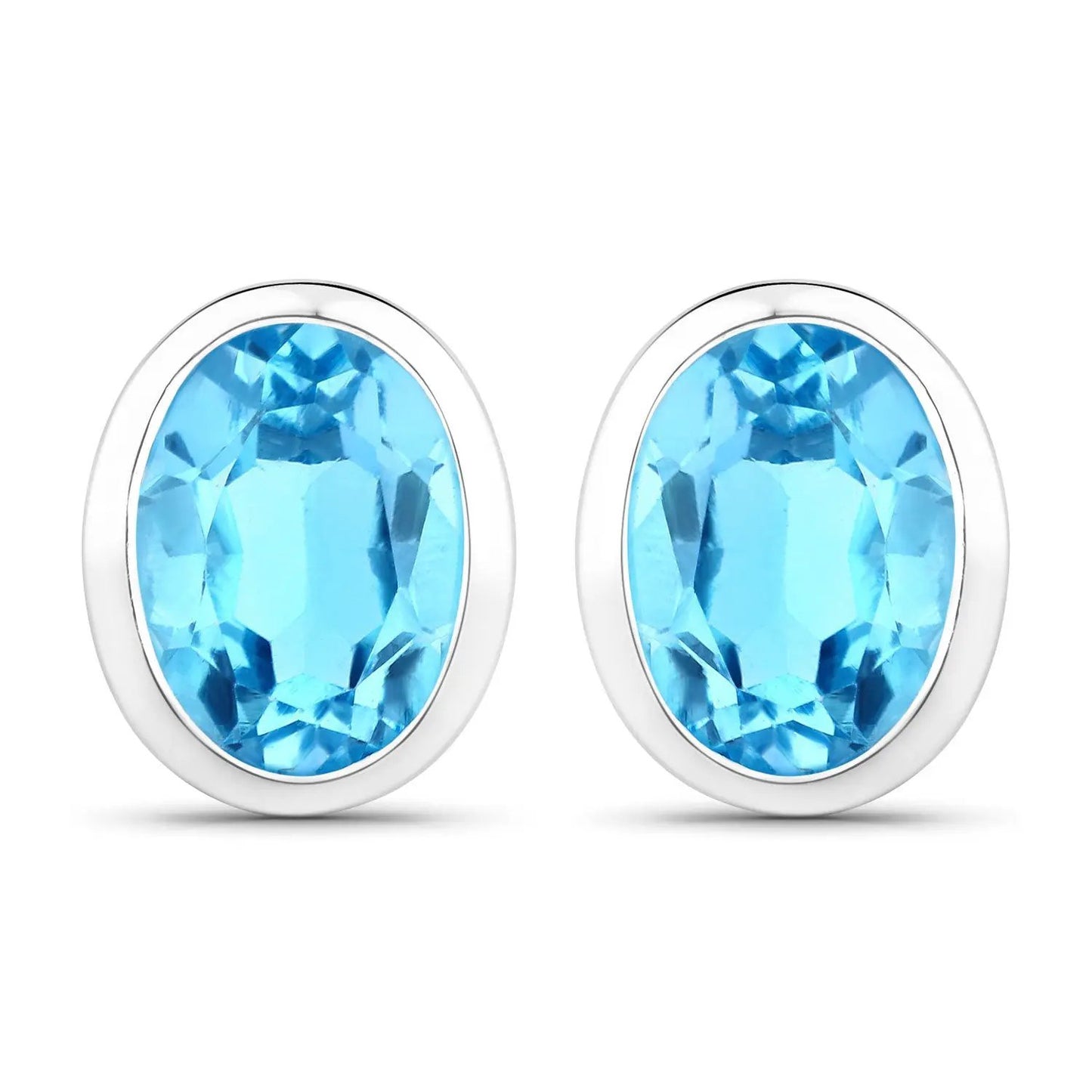 Earrings: 4.00ct Swiss blue topaz oval pair earrings in .925 sterling silver by Bids.com on Tampa Home & Garden Store