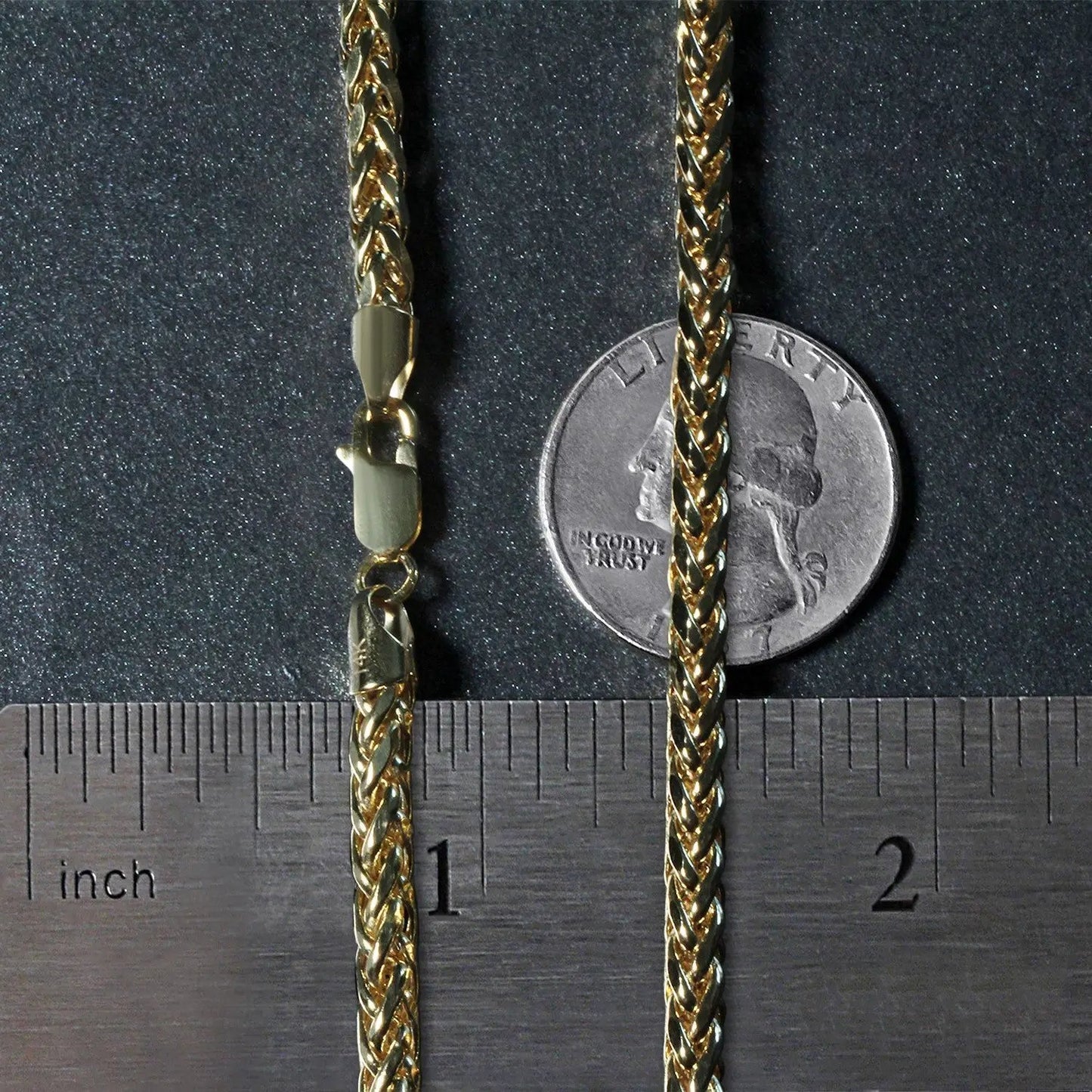 Two Franco chain necklaces 4.1mm 14k yellow gold, diamond-cut round links on Tampa Home & Garden Store