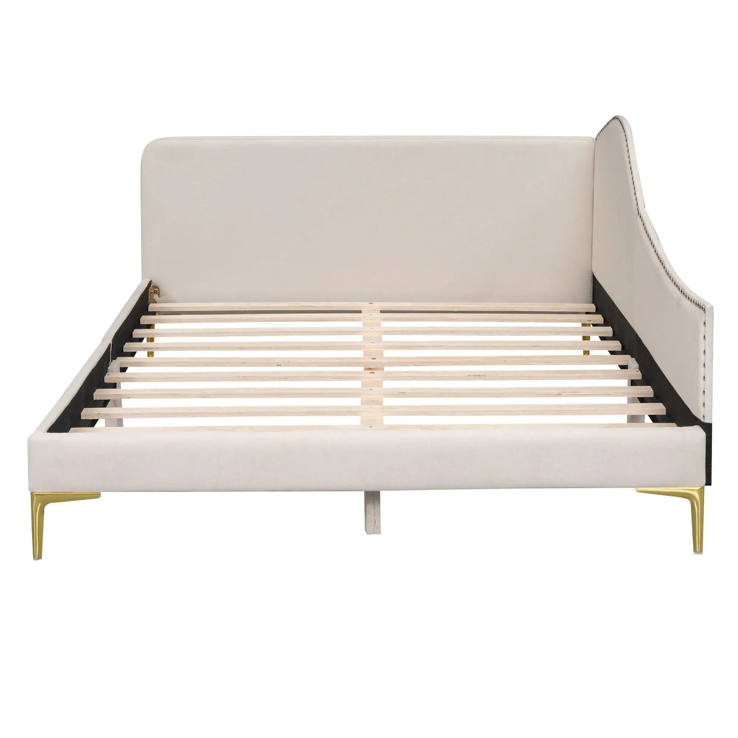 Upholstered Daybed with Headboard and Armrest