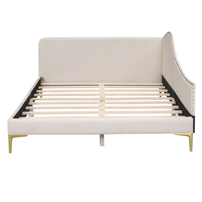 Upholstered Daybed with Headboard and Armrest