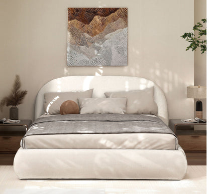 Archie Puffy Upholstered Platform Bed and Frame