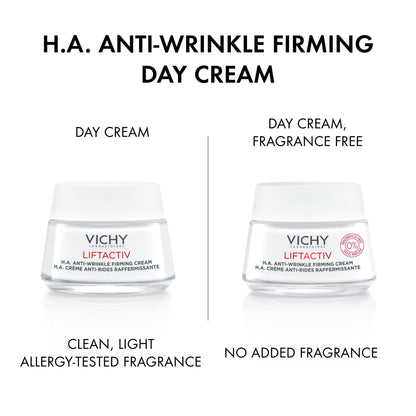 Vichy Liftactiv H.A. Anti-Wrinkle Firming Day Cream jars, two white bottles on Tampa Home & Garden Store