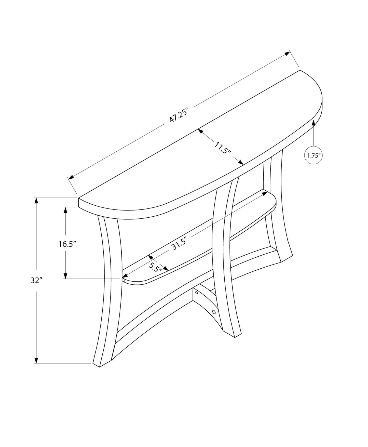 Accent console table taupe with curved legs and open lower shelf by Unique Piece Furniture on Tampa Home & Garden Store