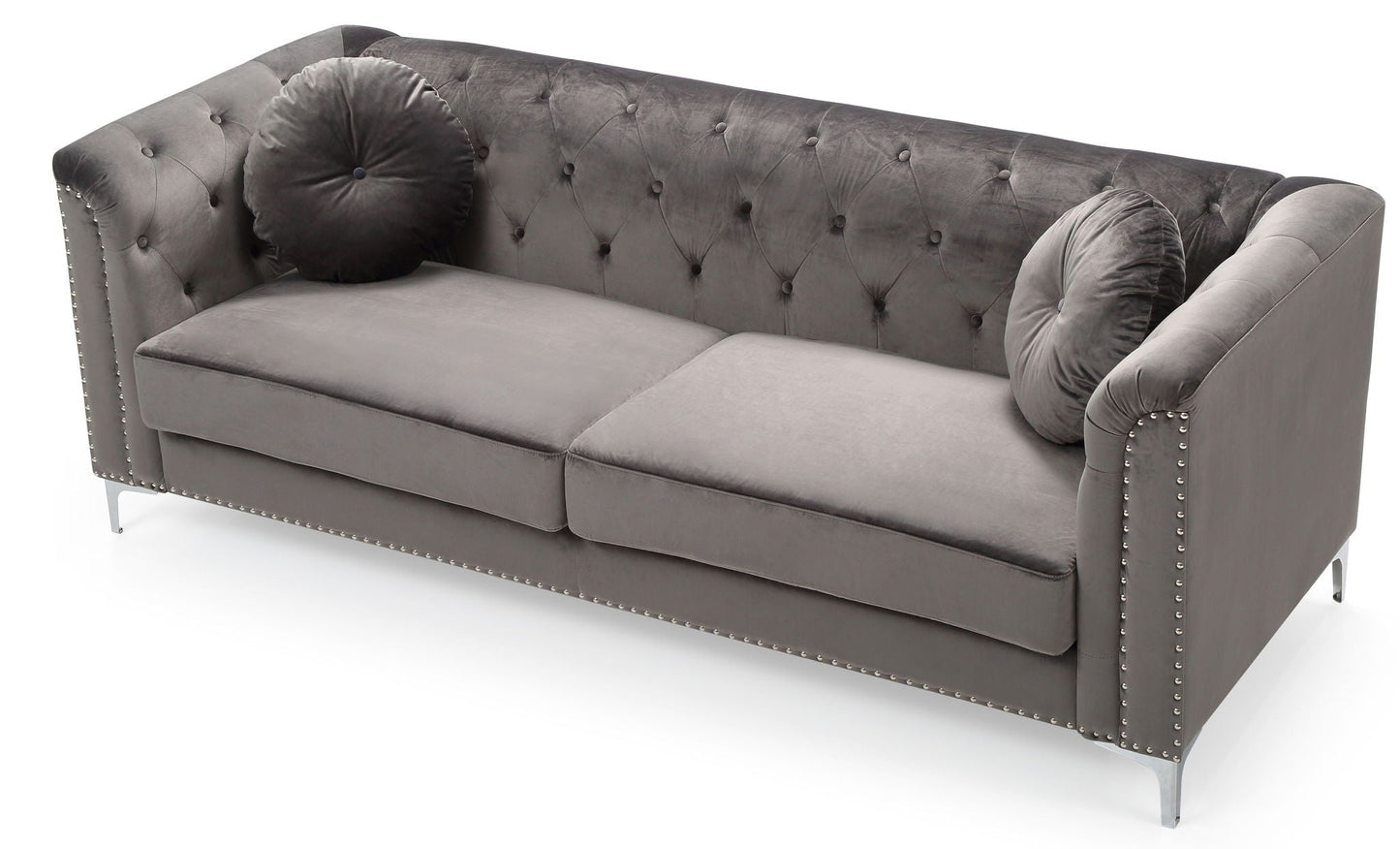 Pompano Elegant Contemporary Microsuede Sofa
