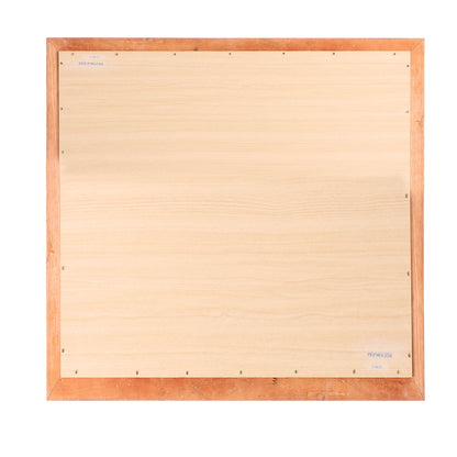 Traditional wall mirror back view with wood frame, visible screws, Made in Malaysia label on Tampa Home & Garden Store