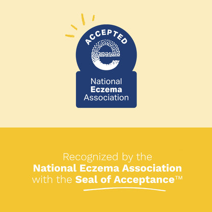 Beauty Care Bag SPF50+ sunscreen badge with National Eczema Association Accepted seal on beige on Tampa Home & Garden Store
