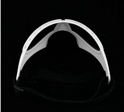 Pet sunglasses helmet headwear by FLIPSTYLEZLLC, white frame with black strap on Tampa Home & Garden Store