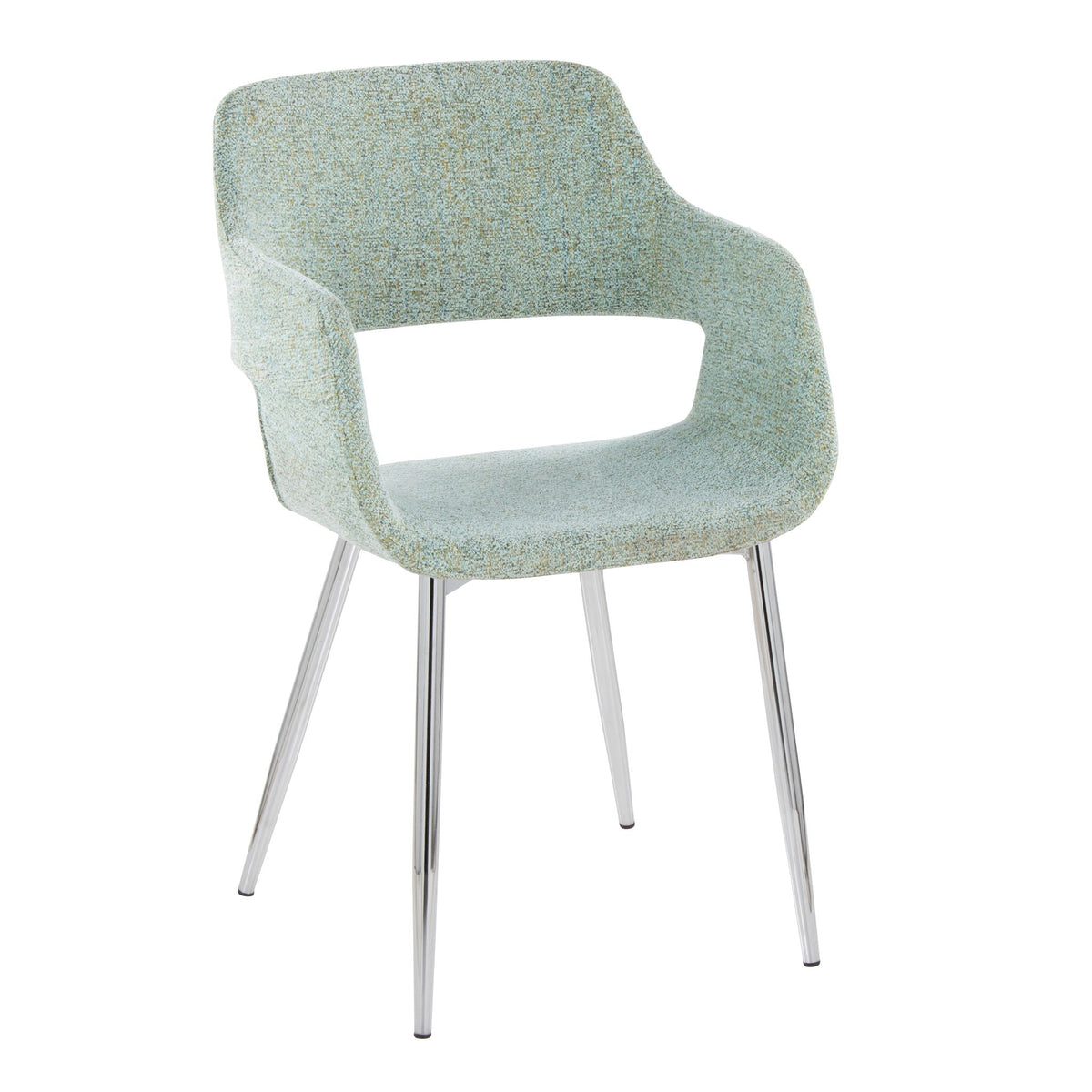Contemporary dining chair with speckled teal upholstery and chrome legs by HouseOfZazla on Tampa Home & Garden Store