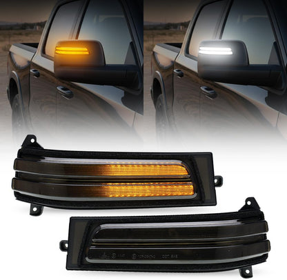 Tow mirror lights for Ram 1500/2500 HD, smoked amber/white LEDs, AutoLEDTech.com pair on Tampa Home & Garden Store