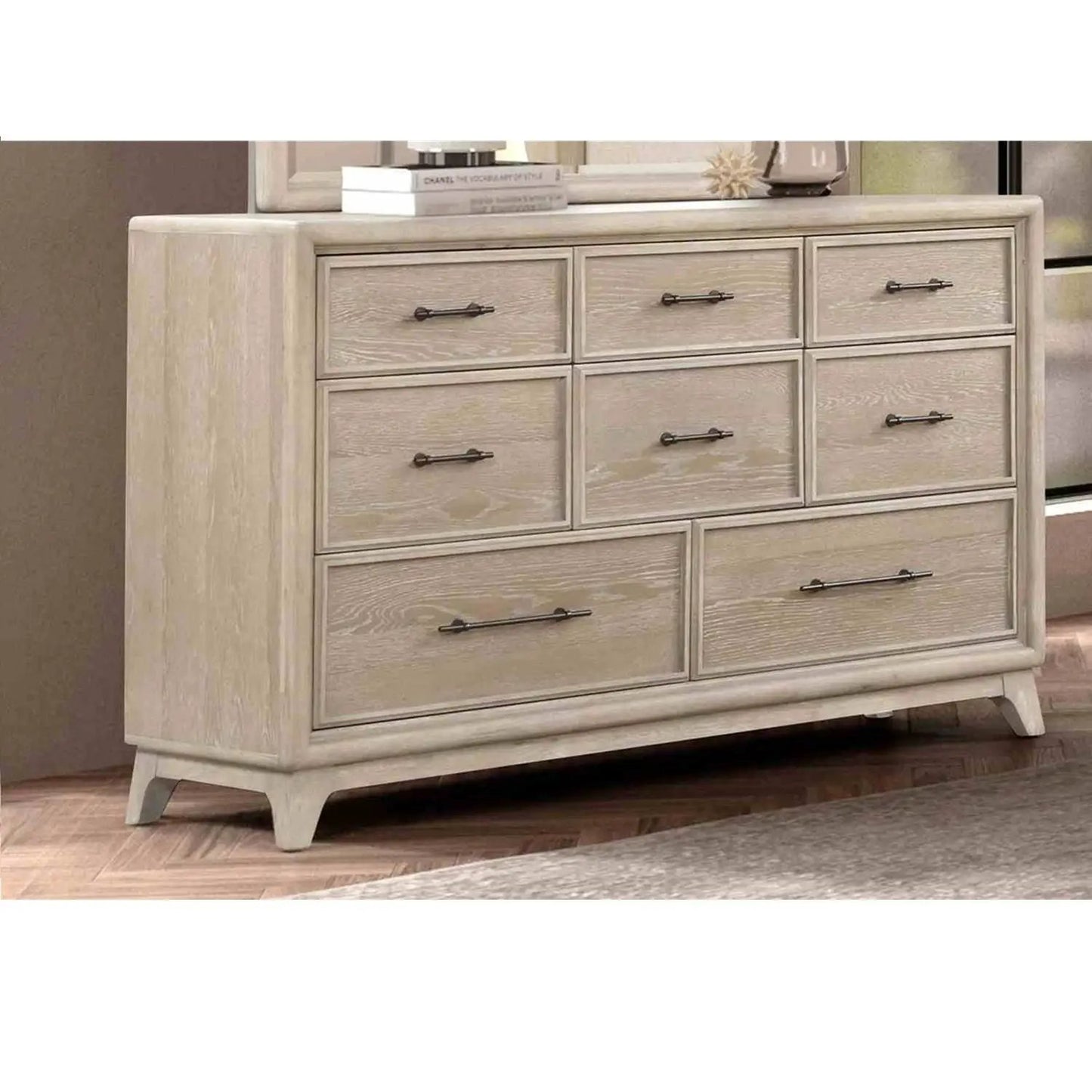 Oak 8-drawer dresser with black metal handles by Unique Piece Furniture on Tampa Home & Garden Store