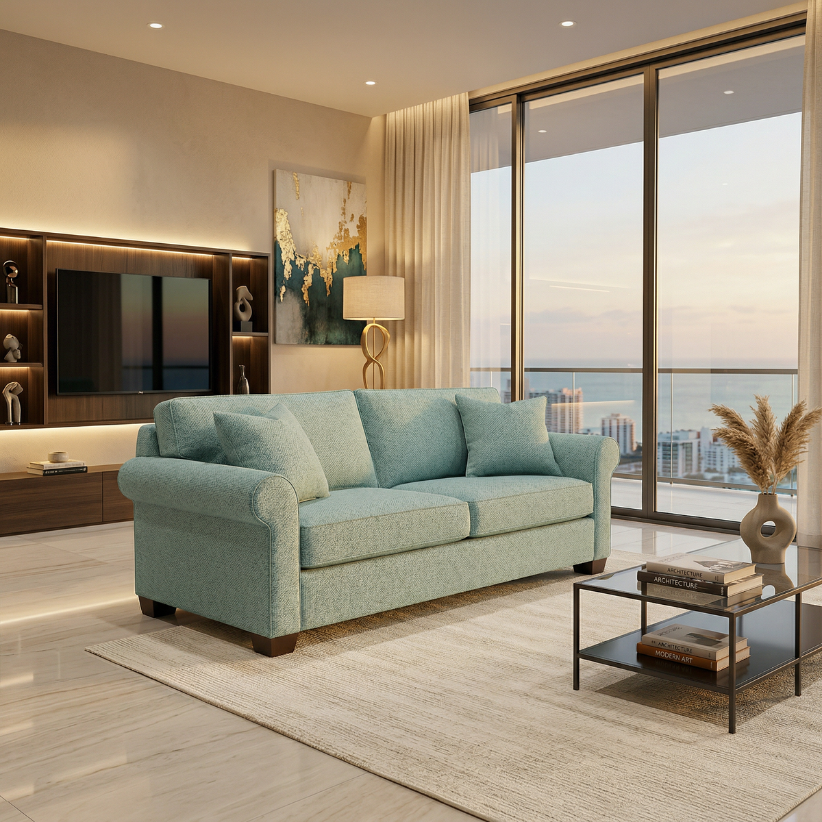 Irlanda Sofa and Hardwood Frame with Custom Fabric