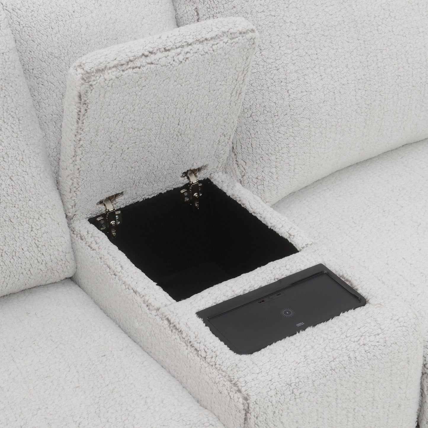 Tarrance modular power recliner sectional gray boucle upholstery HouseOfZazla chaise longue on Tampa Home & Garden Store