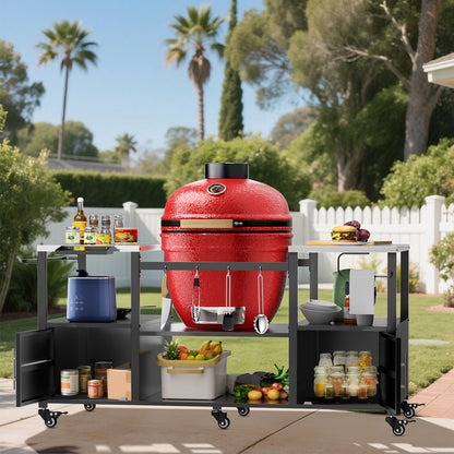 Stainless Steel Outdoor Grill Cart and Table