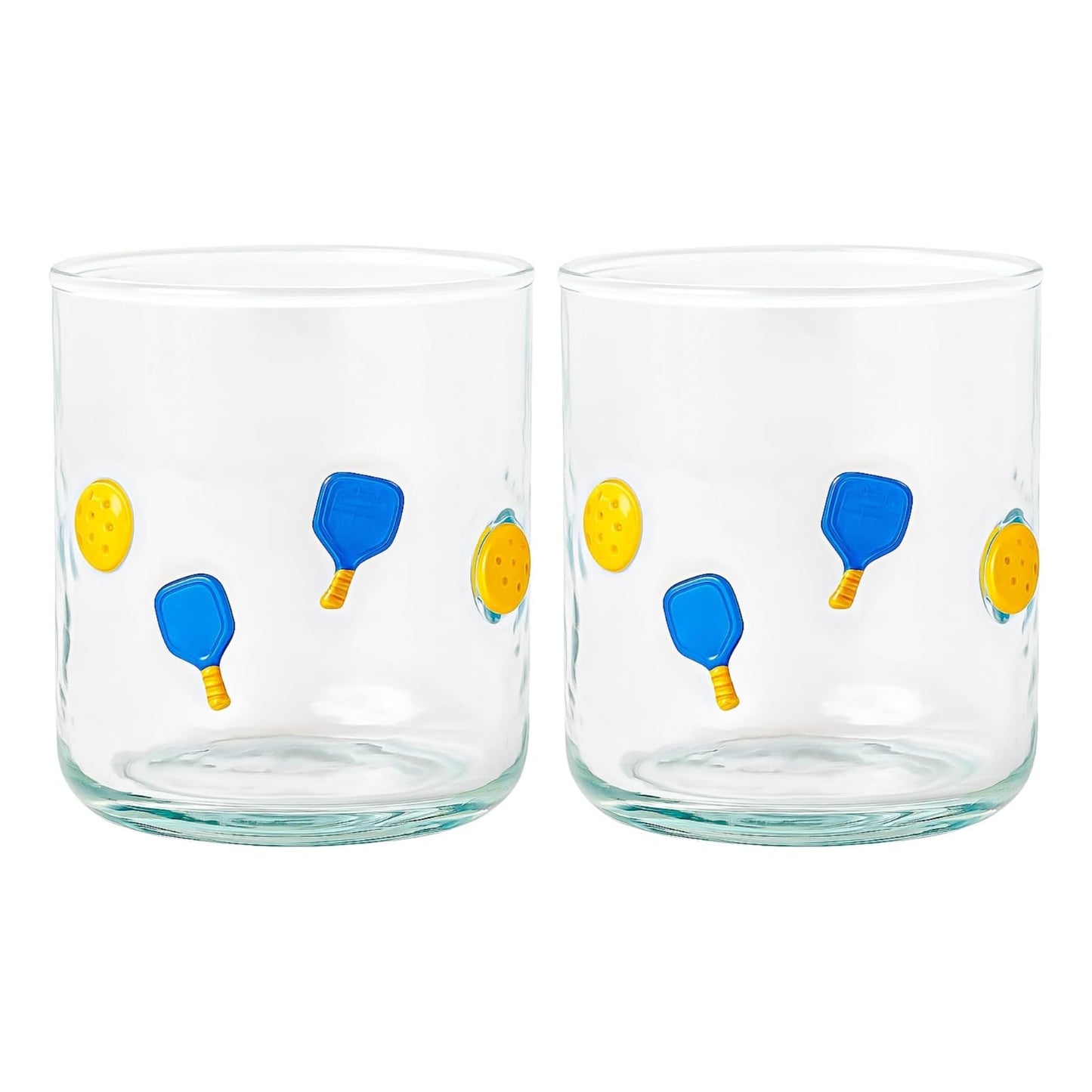 Stylish Set of 2 Khen Pickleball Juice Glasses