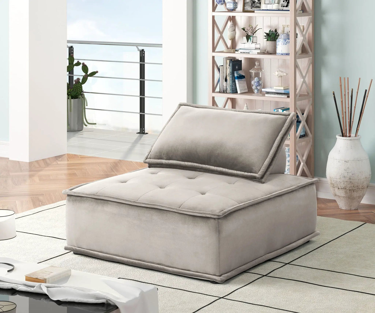 Anna Armless Lounge Chair With Soft Upholstery