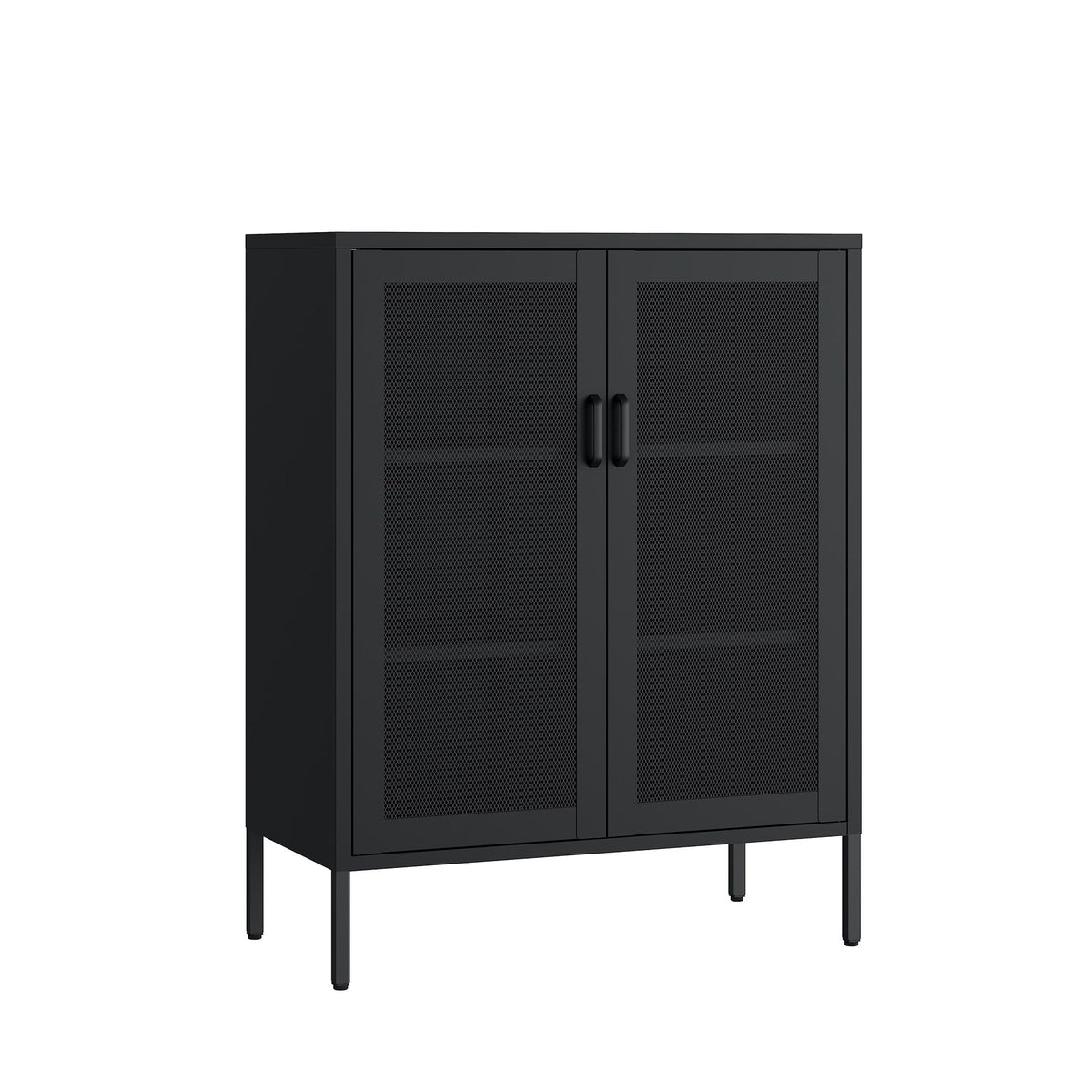 Metal accent cabinet with mesh doors, black metal finish, adjustable shelves by HouseOfZazla on Tampa Home & Garden Store