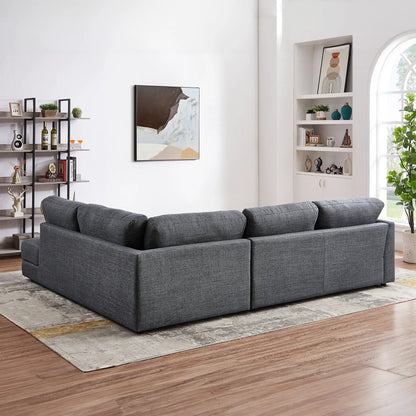 Glander Cozy Stationary Sectional Sofa in dark gray fabric by Unique Piece Furniture on Tampa Home & Garden Store