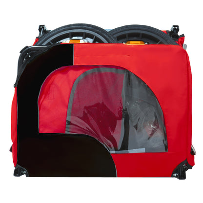 Pet Bike Trailer by HouseOfZazla red with wheels and mesh window for small to medium pets on Tampa Home & Garden Store