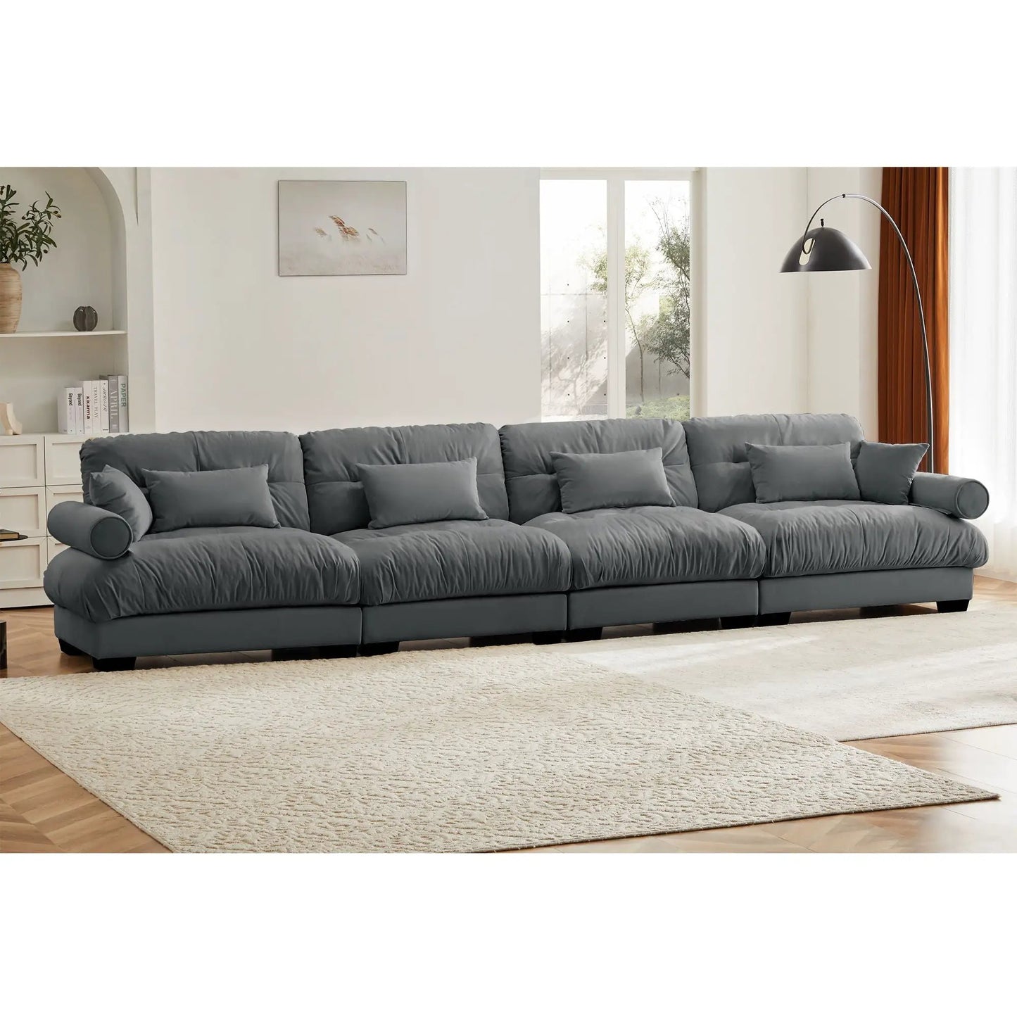 Super Comfort Modular Sectional Sofa, deep gray fabric, L-shaped, by Unique Piece Furniture on Tampa Home & Garden Store