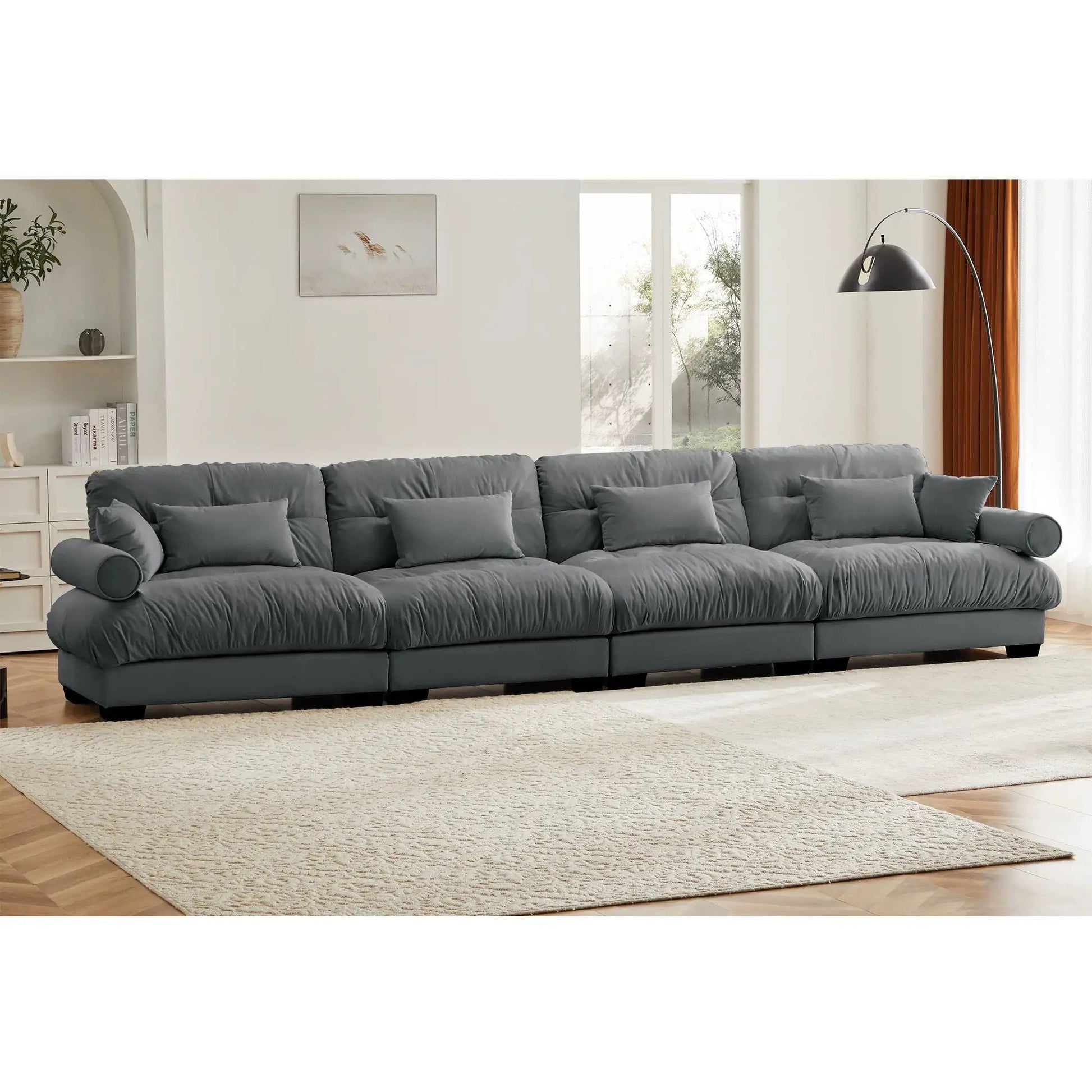 Super Comfort Modular Sectional Sofa, deep gray fabric, L-shaped, by Unique Piece Furniture on Tampa Home & Garden Store