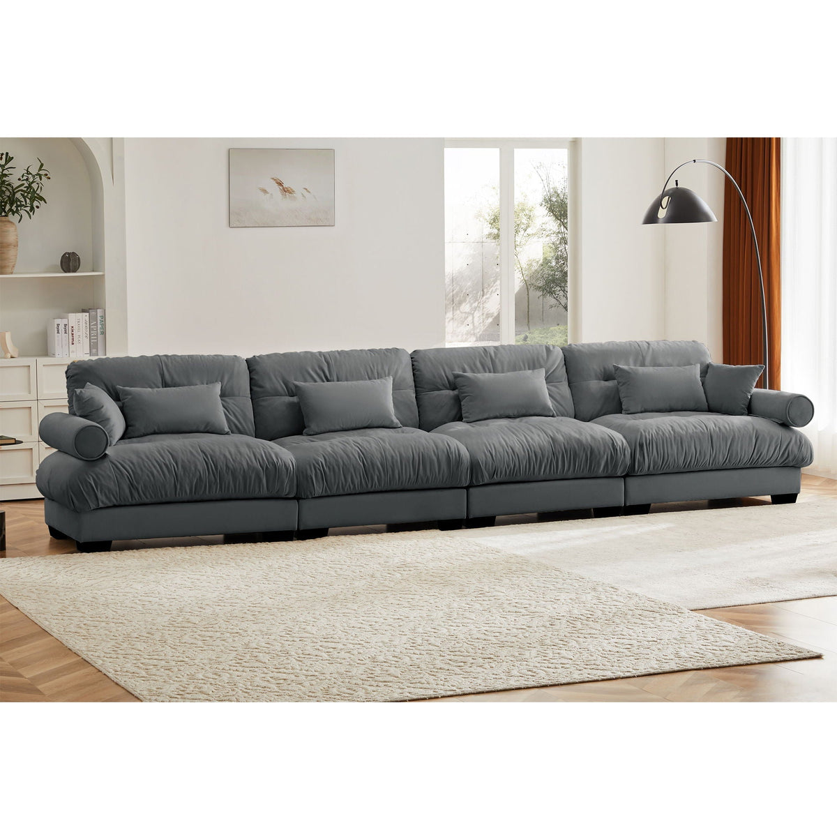 Super Comfort Oversized Modular Sectional Sofa by HouseOfZazla in deep gray L-shaped sofa on Tampa Home & Garden Store