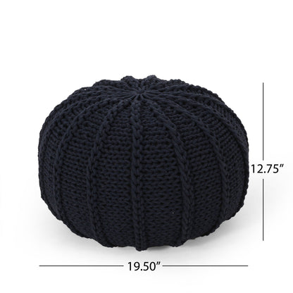 Bordeaux Knitted Pouf Ottoman and Floor Cushion