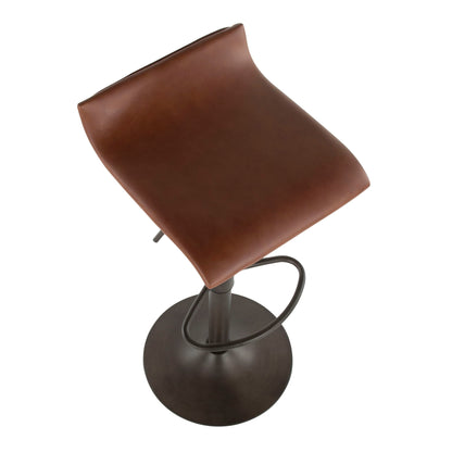 Industrial dark brown leather barstool with swivel seat by HouseOfZazla on Tampa Home & Garden Store